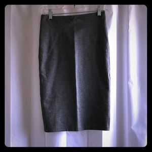 Heather Grey Cotton Spandex Pencil Skirt
